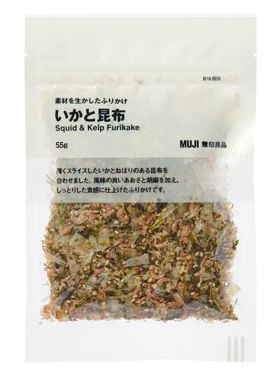 日本直送 Muji 無印良品 魷魚 櫻花蝦 昆布香松拌飯料 55g