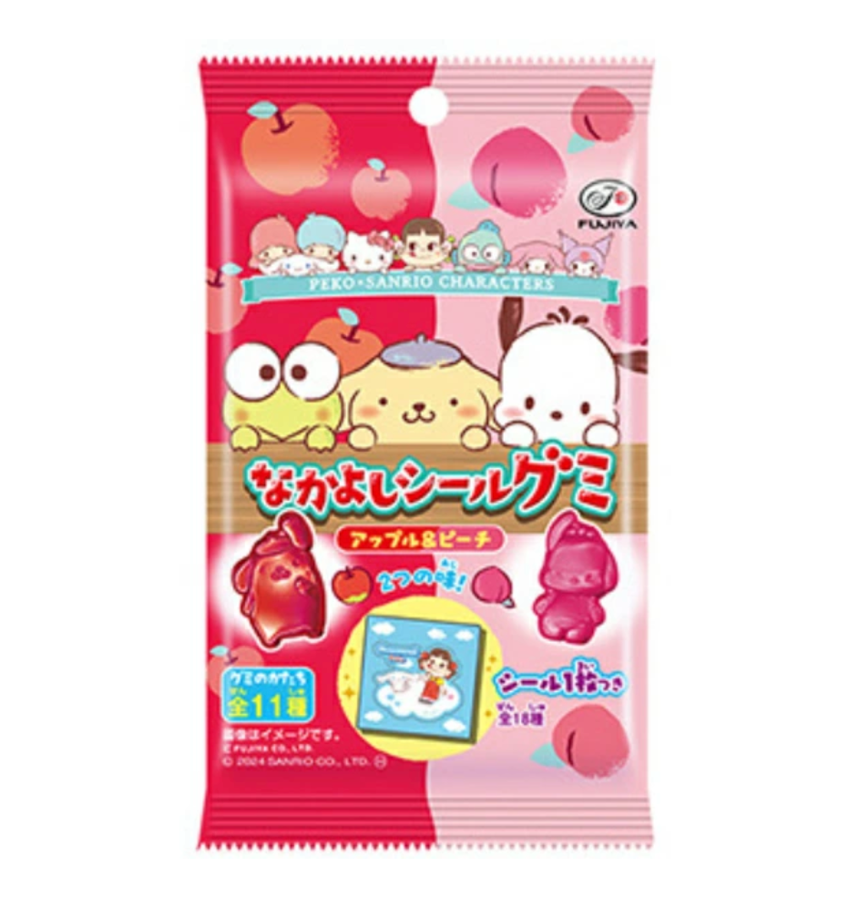 日本直送 不二家 Sanrio 限定聯名 啫喱軟糖(蘋果&水蜜桃味) 🍑🍎