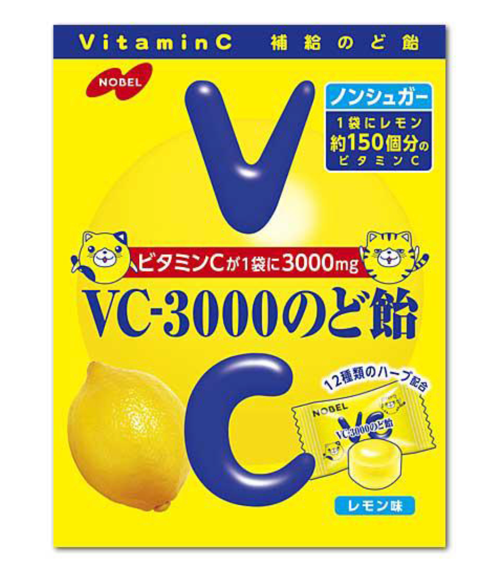 日本直送 Nobel VC-3000 維他命C 潤喉糖(檸檬味)✨(無糖)