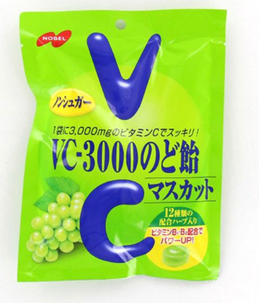 日本直送 Nobel VC-3000 維他命C 潤喉糖(青提子味)✨(無糖)