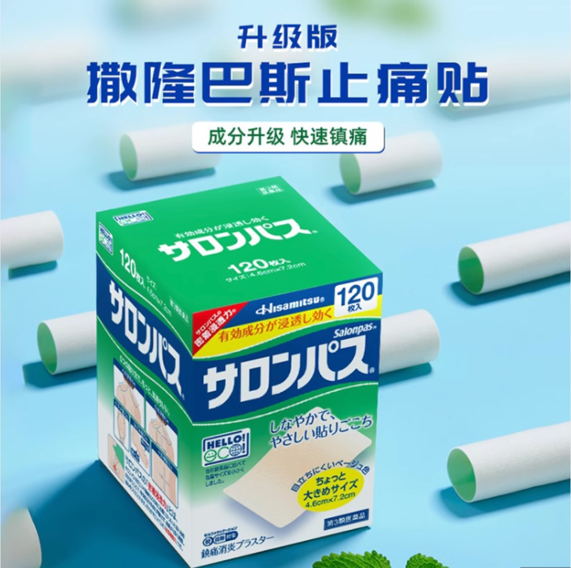 日本直送 日本久光製藥 HISAMITSU 撒隆巴斯 止痛酸痛貼布 痠痛貼布 ( 120 片 )