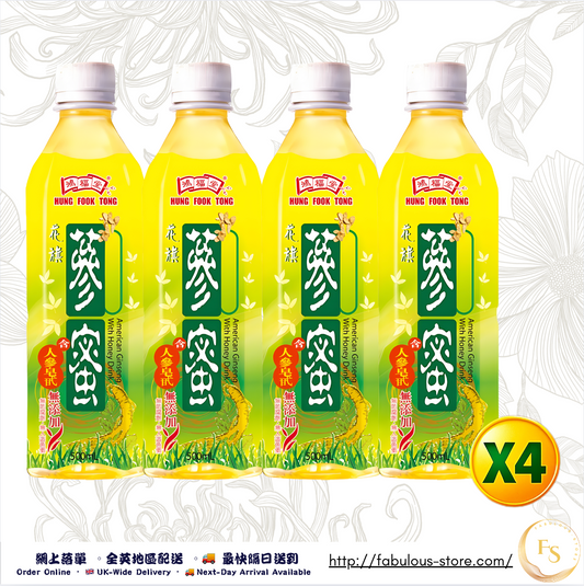 Hong Kong Hung Fook Tong Ginseng with Honey Drink (500ml × 4 Bottles)