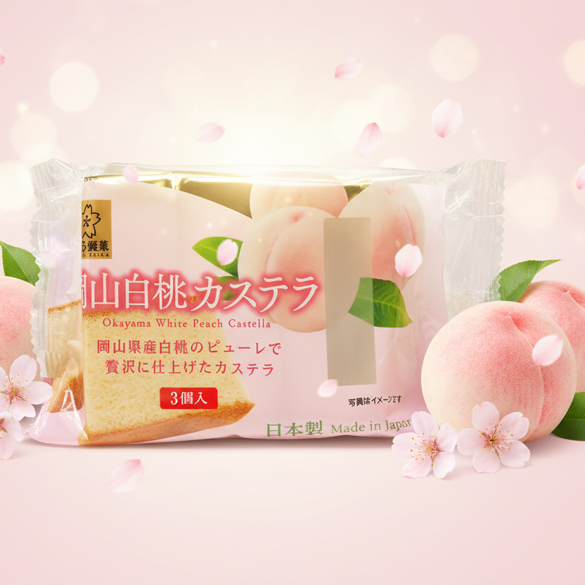 日本 櫻花製菓 岡山白桃蜂蜜蛋糕(3件裝 ) (賞味期 :Oct 2026 )