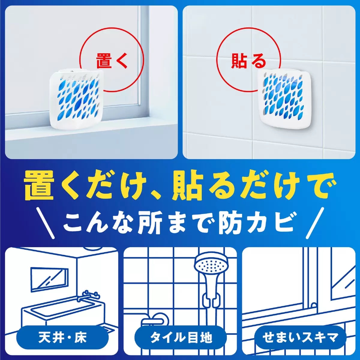 Japan Johnson Bathroom Anti-Mold Glue Box Set (1 main unit + 5 replacement cores) - Approximately 7 months supply