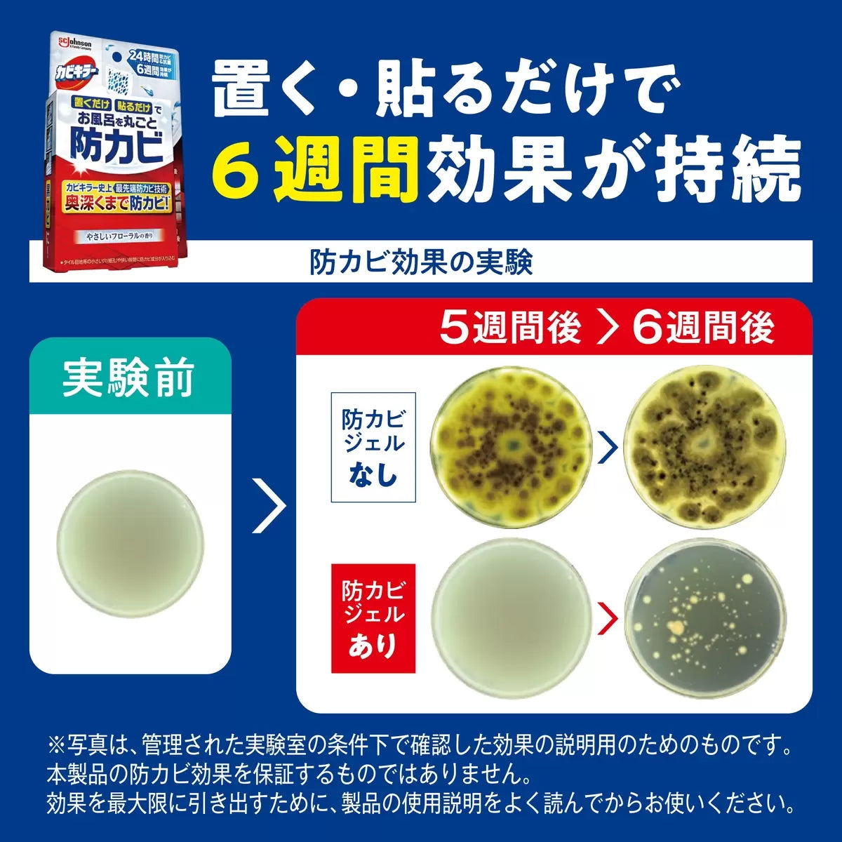 Japan Johnson Bathroom Anti-Mold Glue Box Set (1 main unit + 5 replacement cores) - Approximately 7 months supply