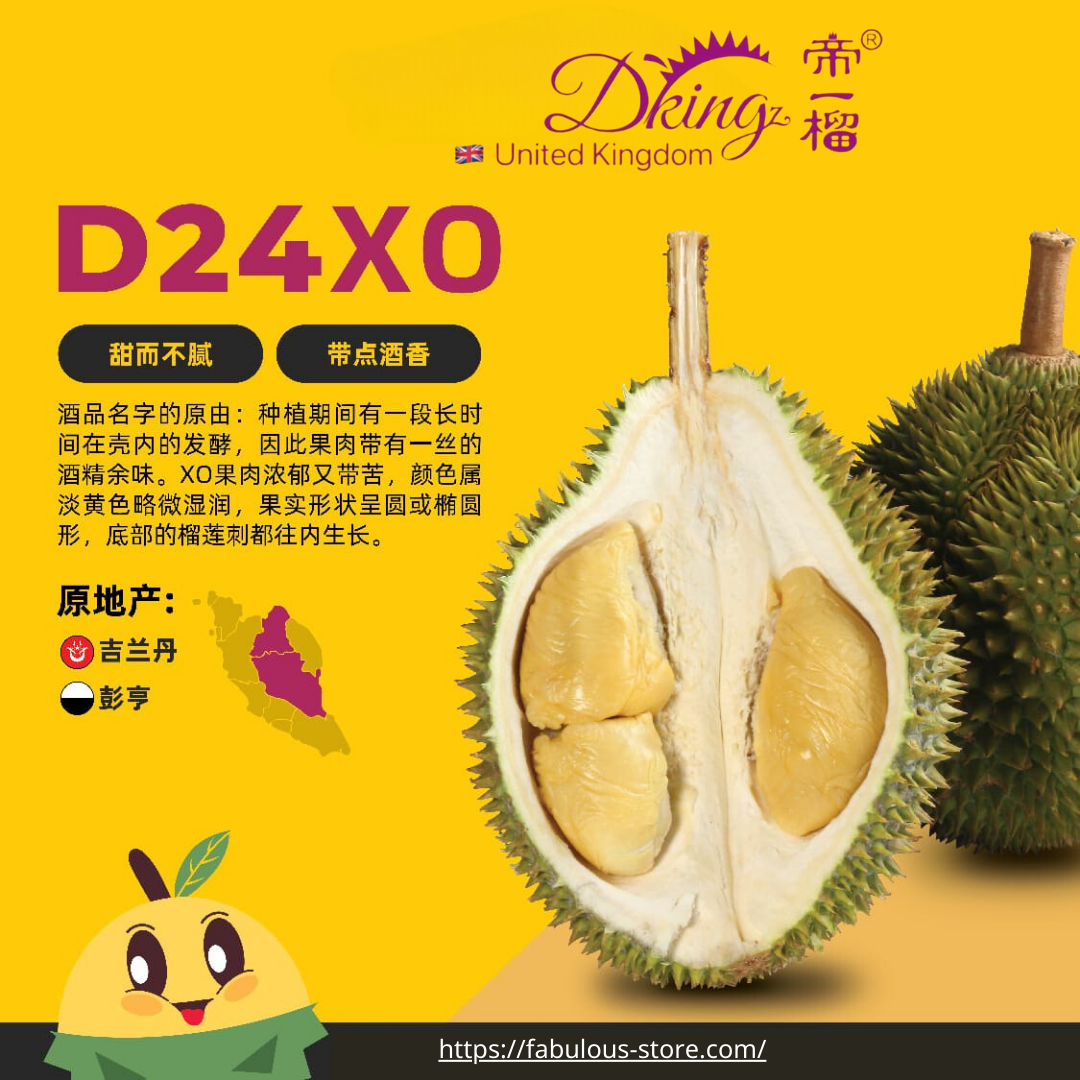 馬來西亞 DKing 國宴級 D24XO 蘇丹王 冷凍榴槤果肉 ( 400g )