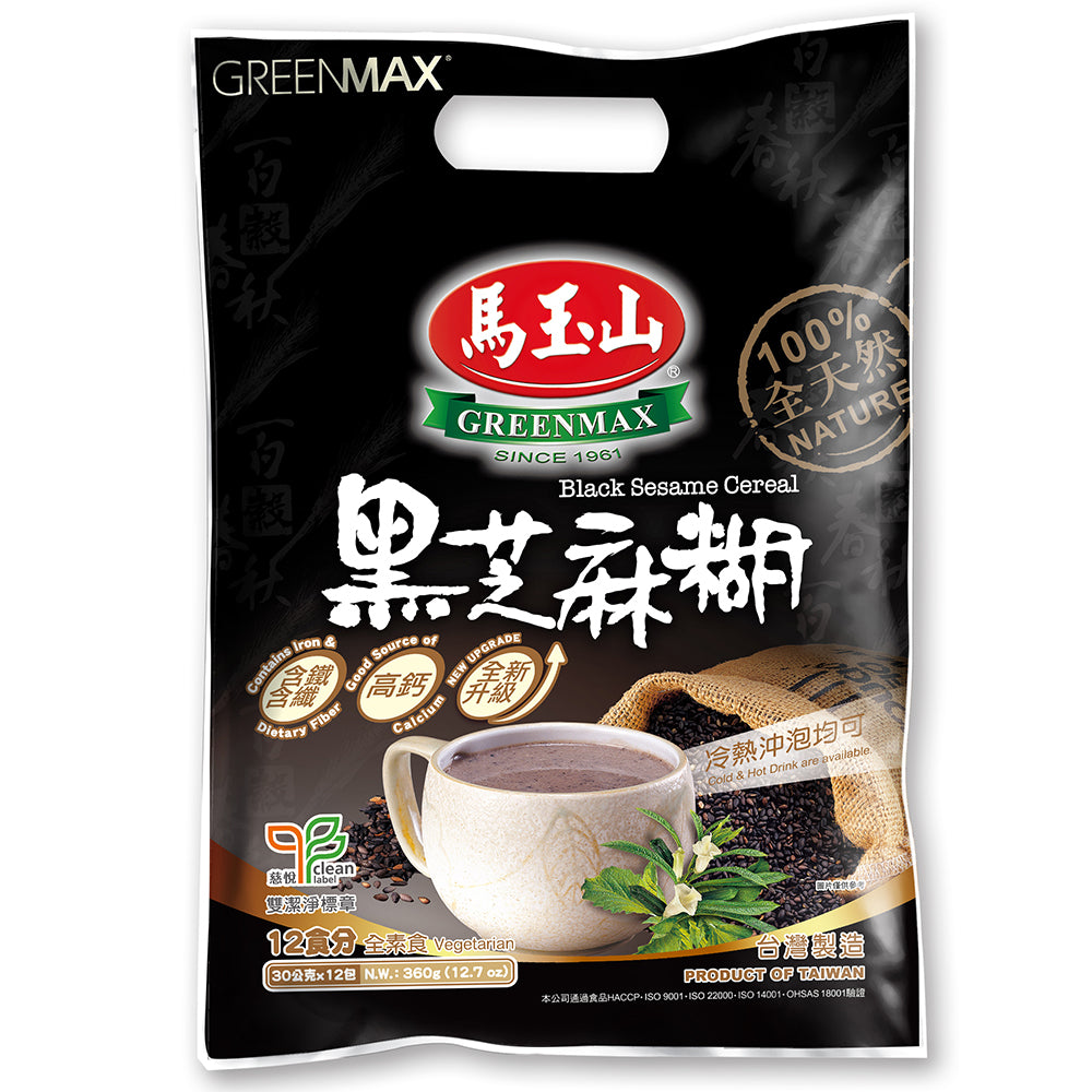 台灣 馬玉山 100% 全天然黑芝麻糊 (30g x 12pcs) 360g