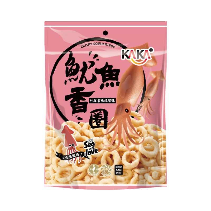 🦑【台灣直送 KAKA 魷魚香圈|台式鹽酥味】40g