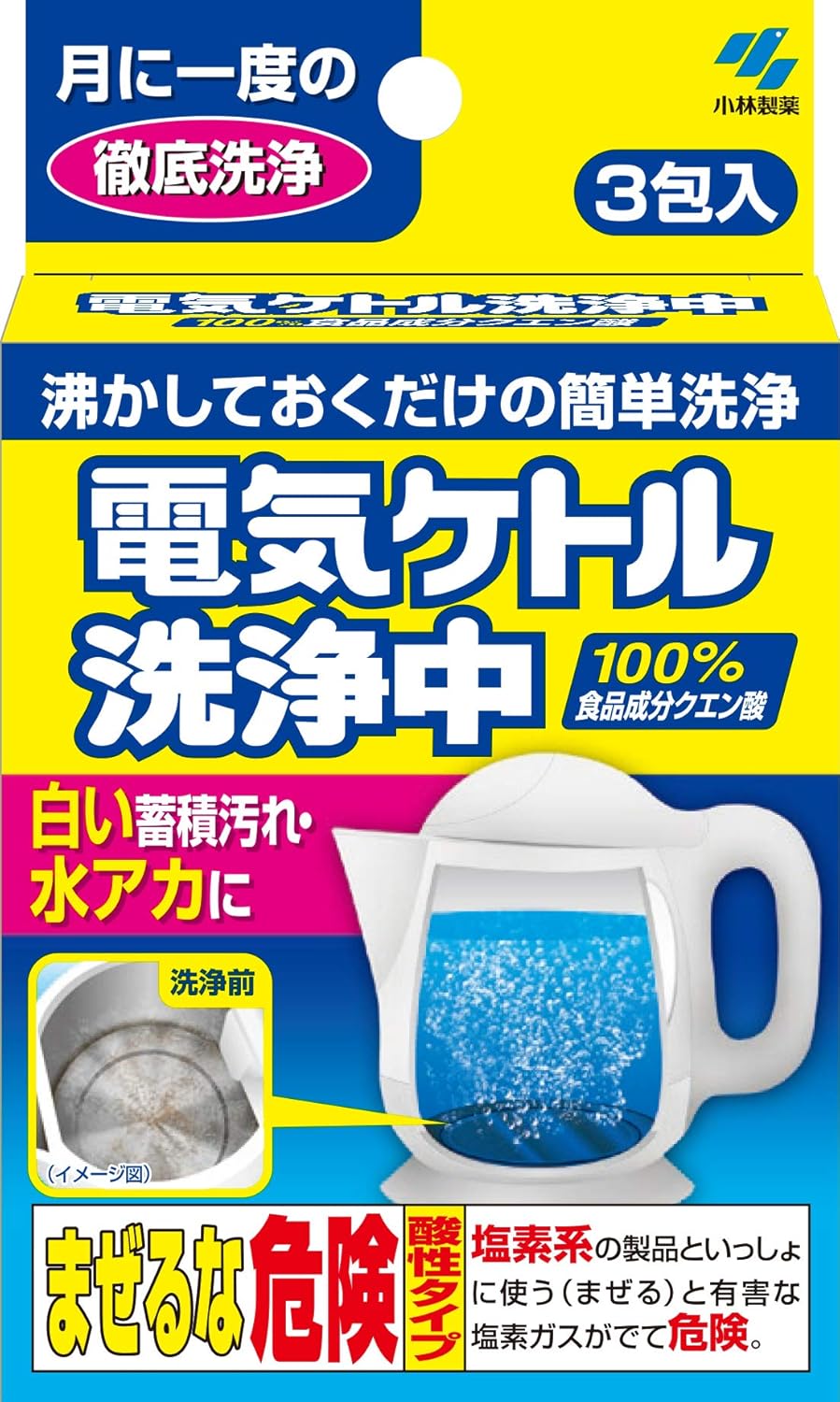 日本直送 小林製藥 電熱水壺清潔劑 (3次裝 )
