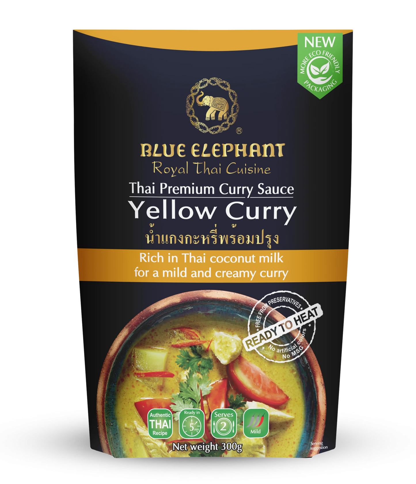 Thailand Blue Elephant Thai Yellow Curry Sauce – 300g (Serves 2)