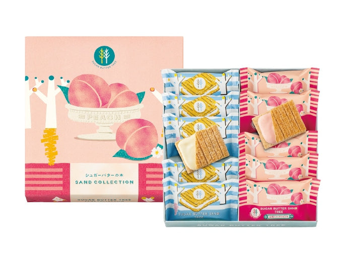 日本直送 Sugar Butter Tree 經典原味 × 白桃牛油夾心餅禮盒 (12個入 | 季節限定)