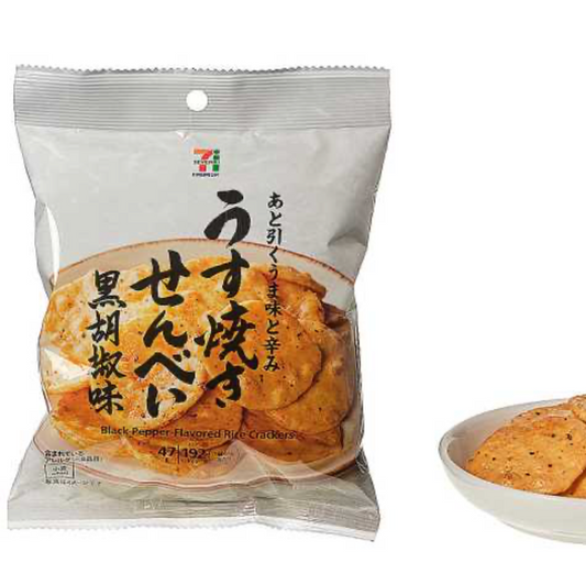 日本直送  7-11 期間限定 🍘 黑胡椒燒仙貝 47g