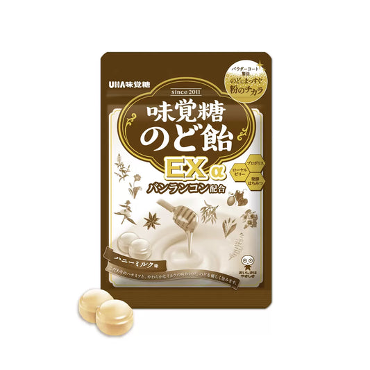日本直送  Costco UHA味覺糖 蜜糖潤喉糖EX α（蜂蜜牛奶味）90g