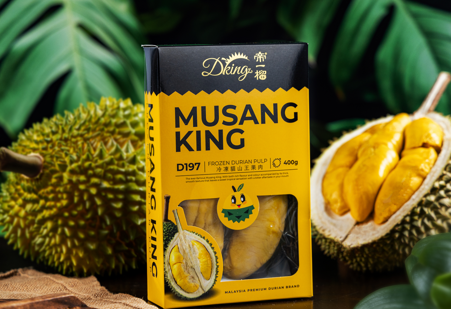 D197 Dking Malaysia Musang King Frozen Durian Pulp 400g