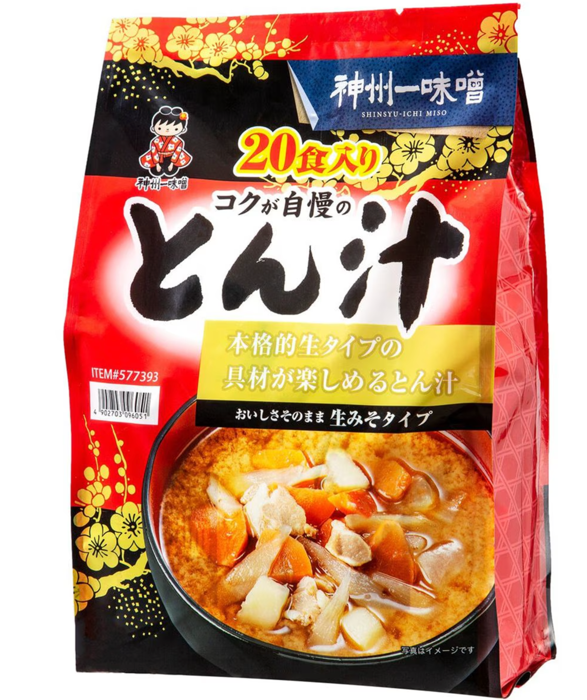 日本直送 Costco 神州一味噌 野菜豚汁 沖泡即食湯 超值家庭裝 (20包)