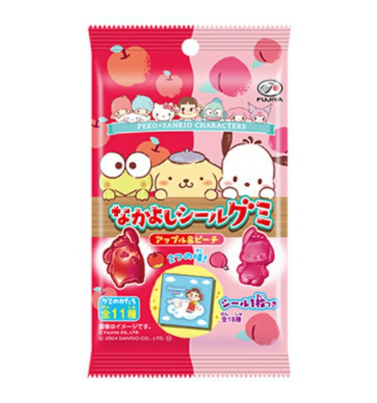 日本直送   不二家 Sanrio 限定聯名 啫喱軟糖（蘋果＆水蜜桃味） 🍑🍎