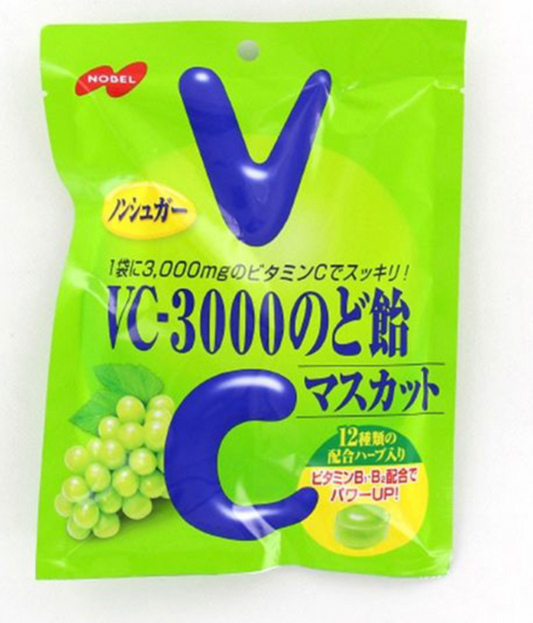 日本直送   Nobel VC-3000 維他命C 潤喉糖（青提子味）✨（無糖）