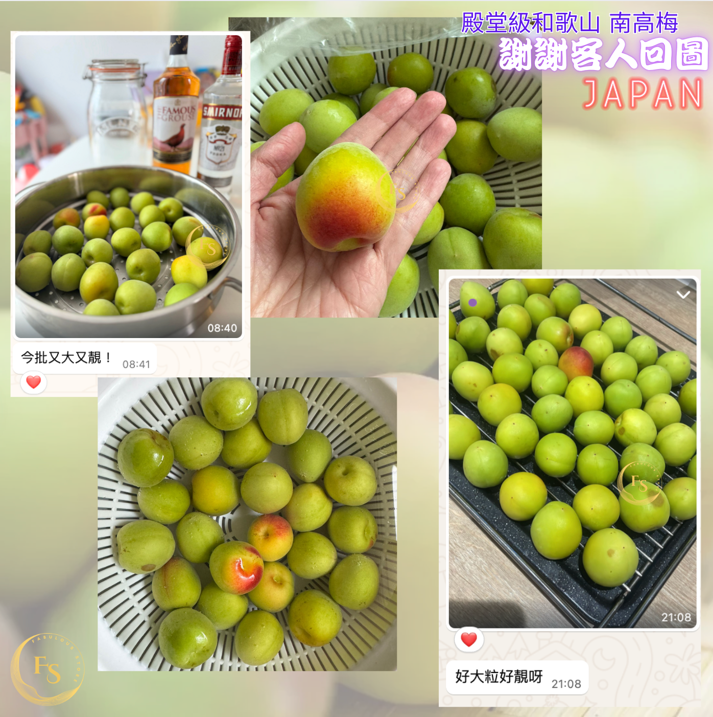 Japan JA Kinan Aka-Shu Ripe Nanko Ume Plums 3L (1kg) 