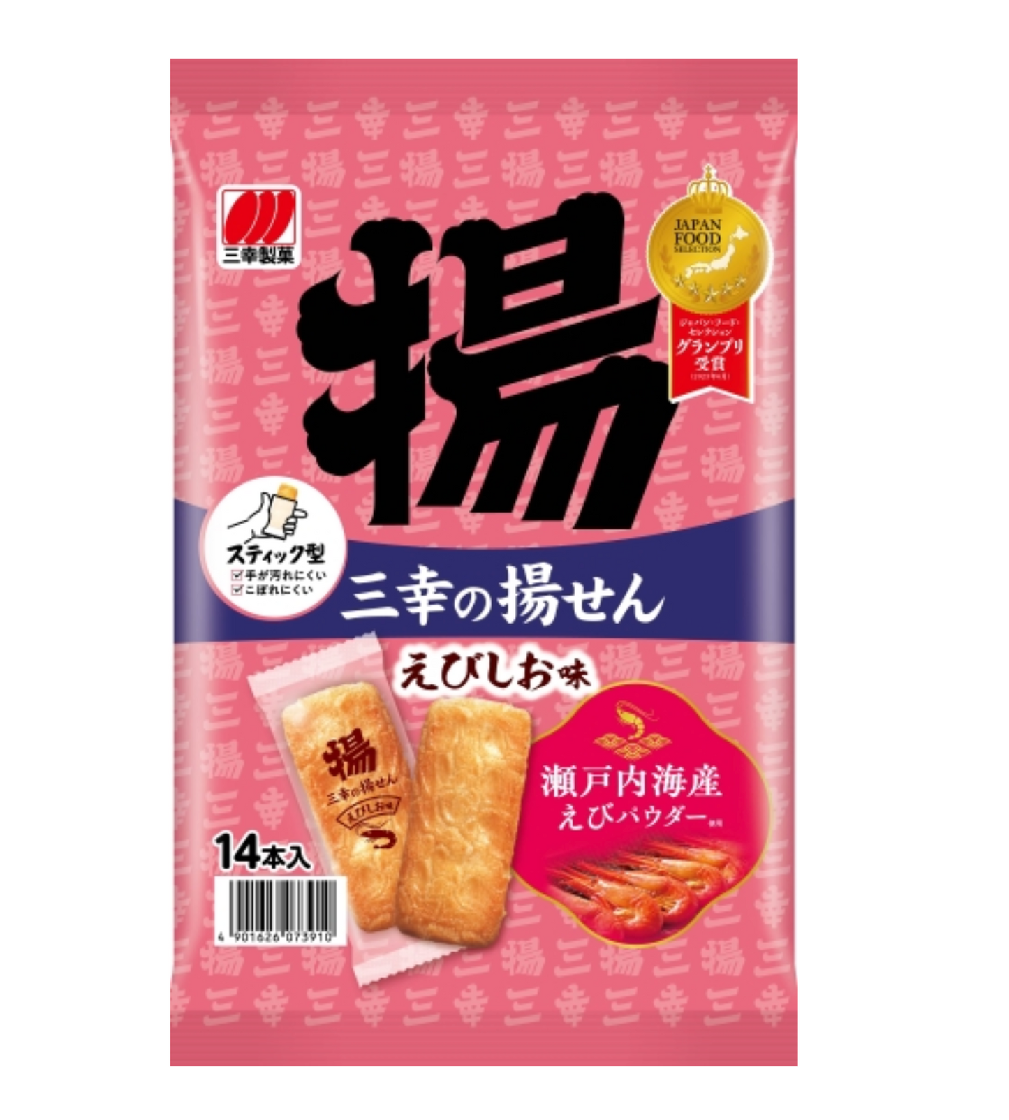 Japan Sanko Fried Rice Crackers Shrimp Salt Flavor (14pcs)