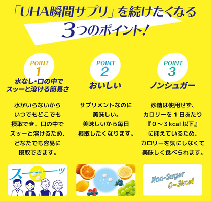 Japan UHA Instant Dissolving Vitamin D Tablets (Muscat Flavor) 60 Tablets (30 Days Supply) (BBD: Jun 2027)