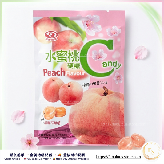 台灣 綠得 水蜜桃硬糖 100g 🍑（賞味期：Nov 2026 ）