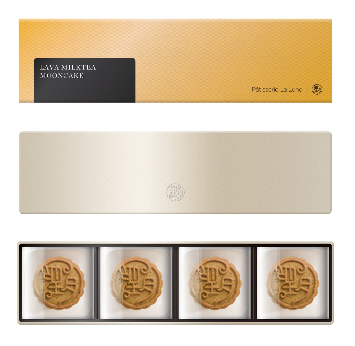 HK Patisserie La Lune｜Lava Milk Tea Mooncakes 4-Piece Gift Box【Mooncakes Must Be Ordered Separately｜BBD: 25 Oct 2026】