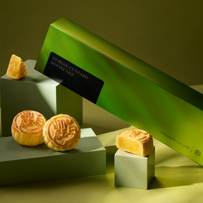 HK Patisserie La Lune｜Musang King Durian Custard Mooncakes 4-Piece Gift Box【Order Separately｜BBD: 25 Oct 2026】