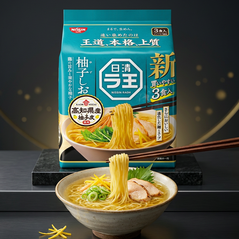 日本 日清 Nissin Raoh 拉王 柚香鹽味拉麵 （ 3包裝 ）（賞味期：Feb 2027 )