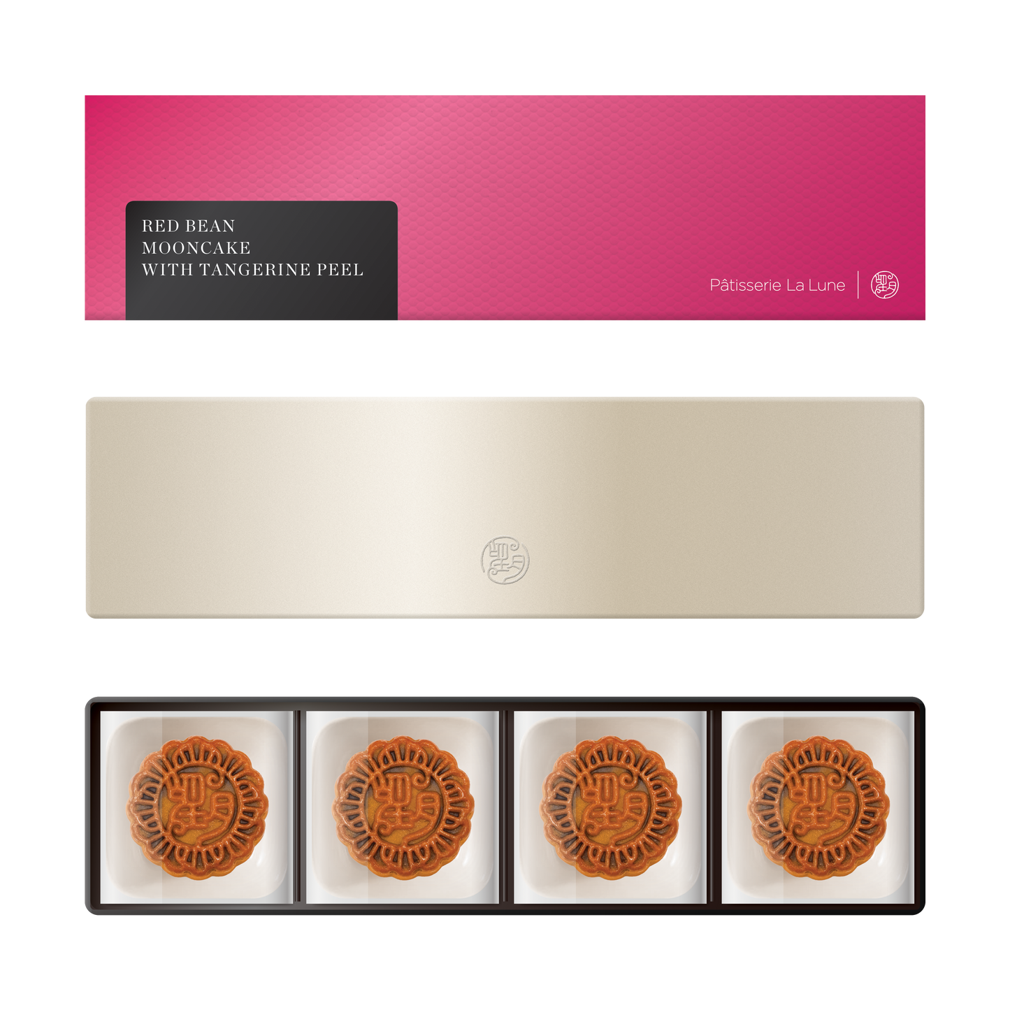 HK Patisserie La Lune｜Mandarin Peel & Red Bean Mooncakes 4-Piece Gift Box【Order Separately｜BBD: 25 Oct 2026】