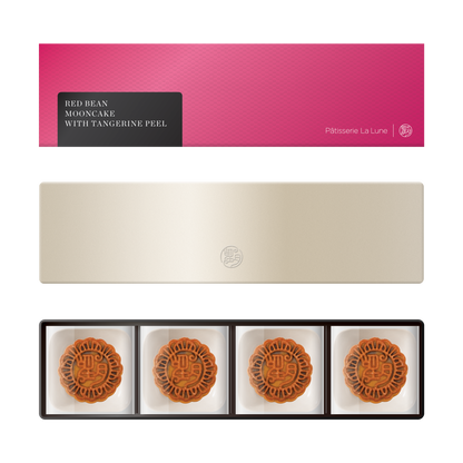HK Patisserie La Lune｜Mandarin Peel & Red Bean Mooncakes 4-Piece Gift Box【Order Separately｜BBD: 25 Oct 2026】