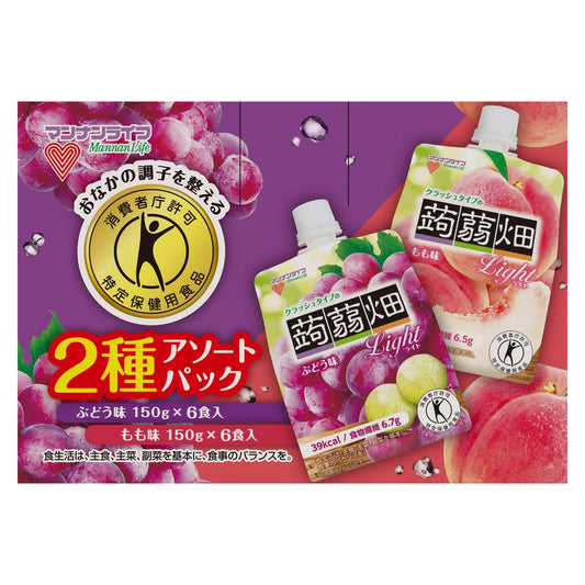 日本直送 Costco 蒟蒻畑 Light 蒟蒻果凍包｜桃味＋提子味 Assort ( 12入 )