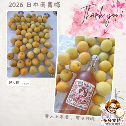 Japan JA Kinan Aka-Shu Ripe Nanko Ume Plums 3L (1kg) 