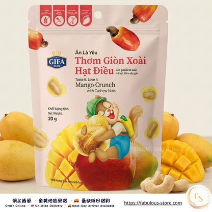 Vietnamese Gifa Farm Mango Crunch with Cashew Nuts 20g（BBD：Feb 2027）- Hala