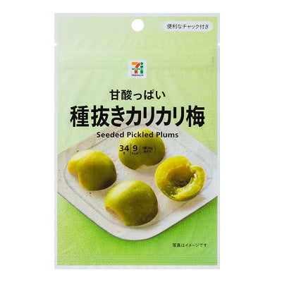 日本直送  7-11  酸甜脆梅子 ( 無核 ）( 34g )