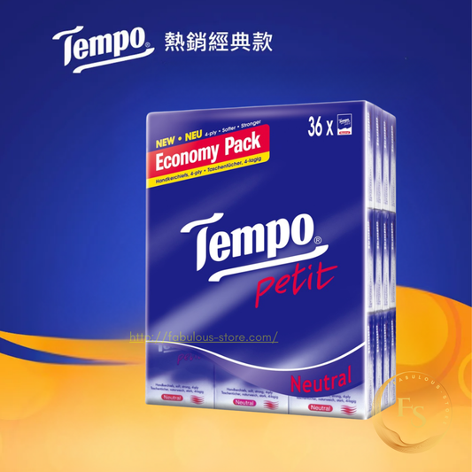 Hong Kong Tempo Natural Unscented Mini Tissues (36 Packs)