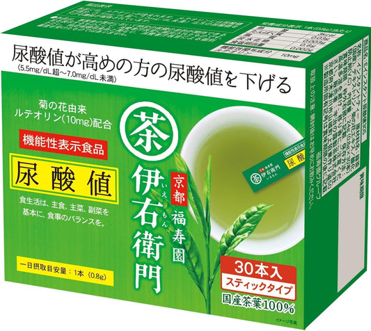 日本直送   伊右衛門 尿酸值機能綠茶 抹茶 （ 30入 ）