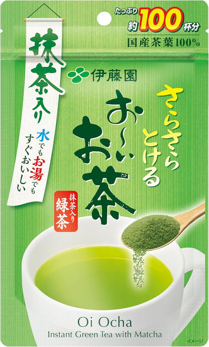 日本直送   伊藤園 抹茶綠茶粉 ( 冷熱水沖泡均可 ) 80g (  拉鍊袋裝 )