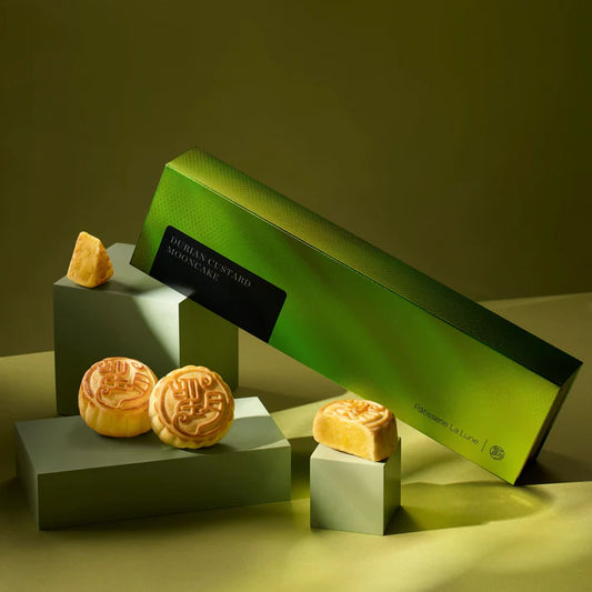 Hong Kong Patisserie La Lune Mooncake – Durian Custard Mooncake (4pcs Gift Box)