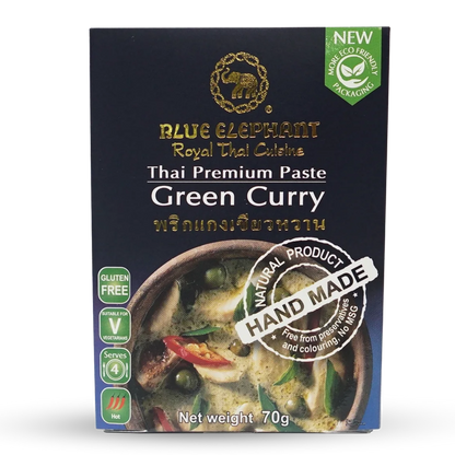 Thailand Blue Elephant Handmade Thai Green Curry Sauce (4 servings - 70g)