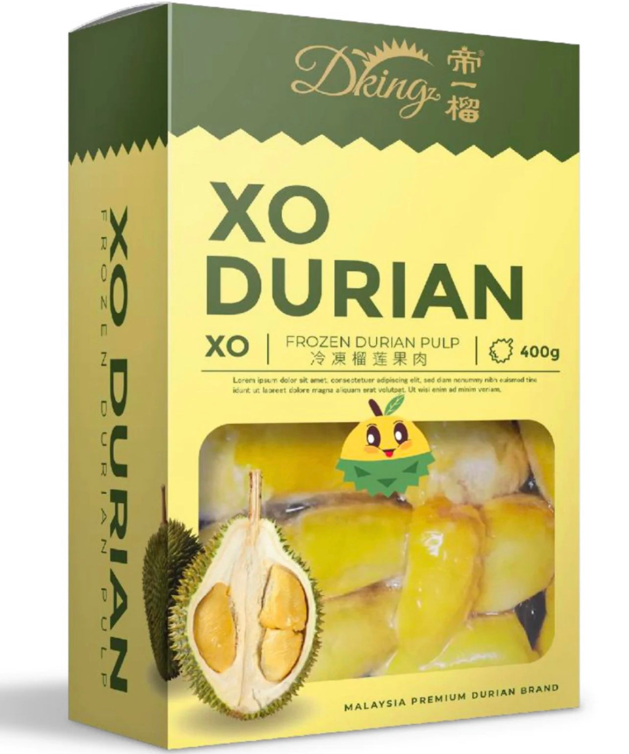 Dking 馬來西亞 D24 XO 冷凍榴槤果肉 (   預訂 - 3月尾到貨 ）