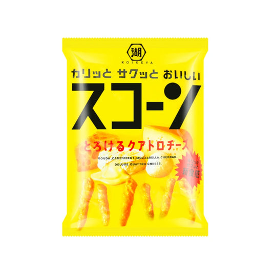 日本 湖池屋 濃厚四重芝士味粟米脆條（73g ) （賞味期：Mar 2027 ）