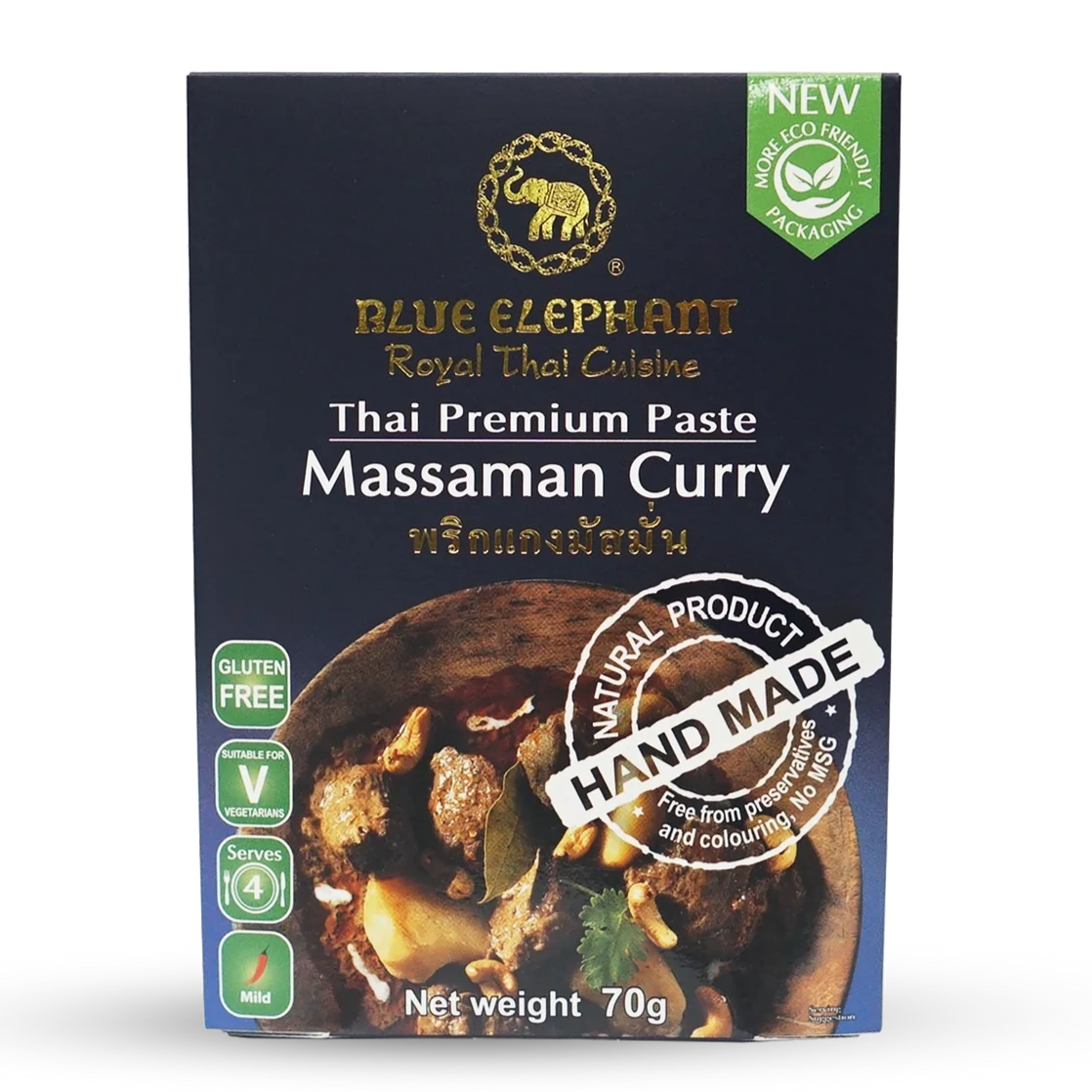 Thailand Blue Elephant Handmade Thai Massaman Curry Paste (4 servings - 70g)