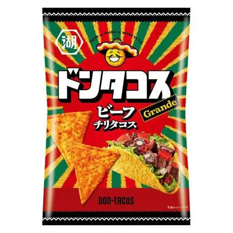 日本 湖池屋 墨西哥辣牛肉塔可味粟米脆片（63g ) （賞味期：Apr 2027 ）