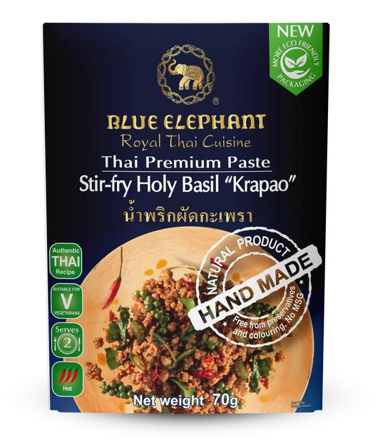 Thailand Blue Elephant Thai Stir-fry Holy Basil Paste (Kra-pao) – 70g (Serves 4)