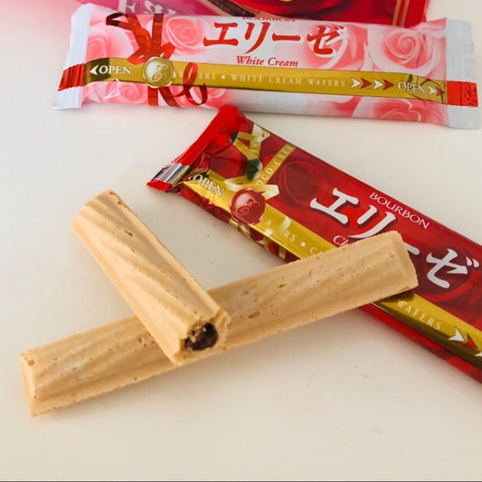 日本直送  Bourbon Elise 朱古力&白朱古力脆捲（32條）