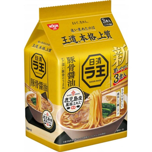 日本 日清 Nissin Raoh 拉王 豚骨醬油拉麵 （ 3包裝 ）（賞味期：Jan 2027 ）
