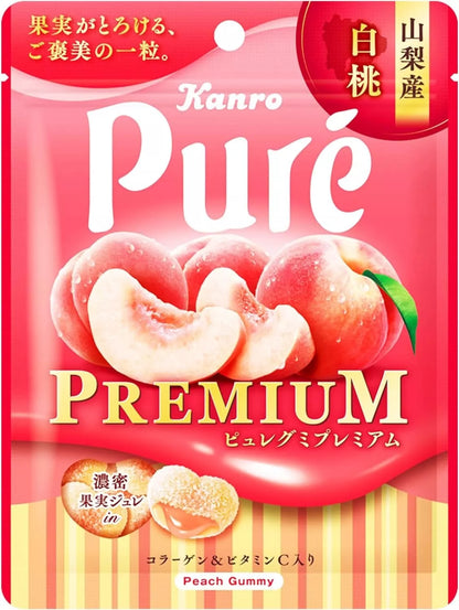 日本直送  🍑 Kanro Pure Premium 山梨產白桃軟糖 🍑 ( 54g)