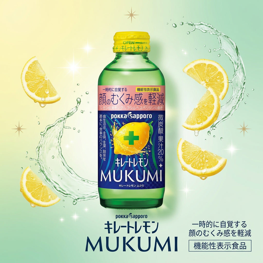 日本 Pokka Sapporo 檸檬消水腫微碳酸飲品｜清爽檸檬味｜155ml（賞味期：Jan 2027 ）